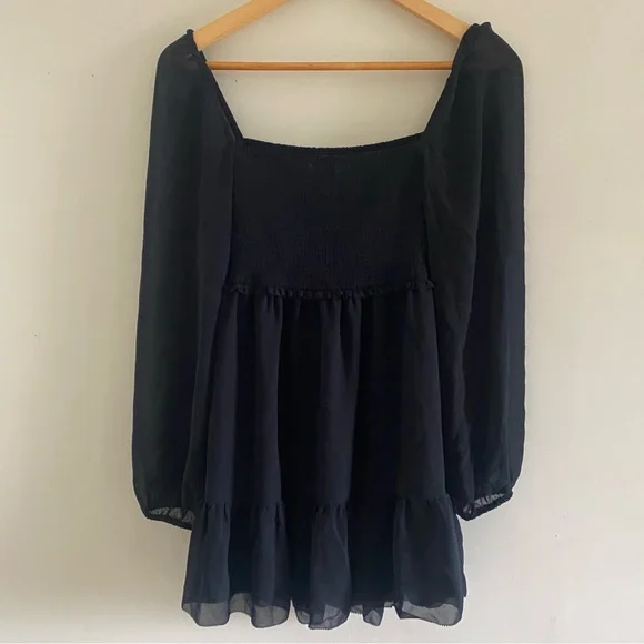 Aritzia Wilfred Tempest Black Long Sleeve Mini Dress - Picture 3 of 11